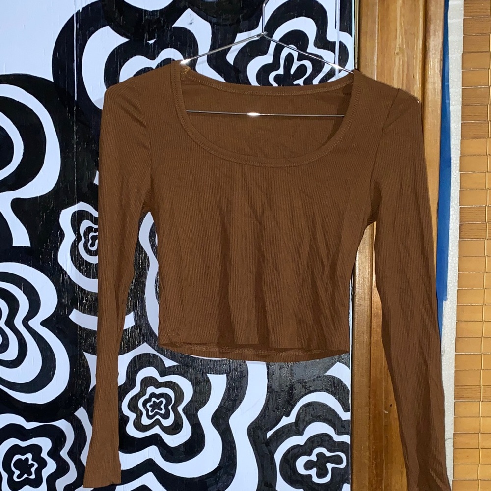 Brown Long Sleeve Women's Top
